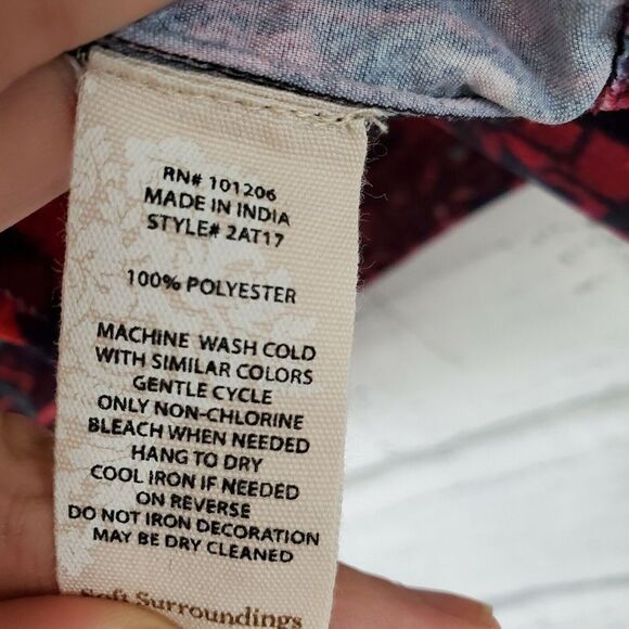 Soft Surroundings Ottoman Velvet Long Sleeve Shirt Womens Size Small - Picture 5 of 8